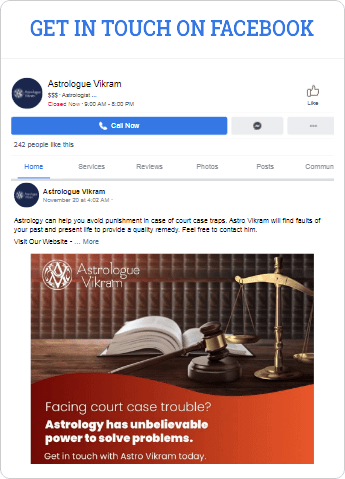 Get in Touch on Facebook